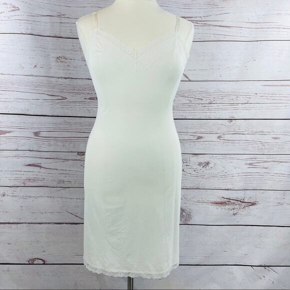 Ivory lace accent slip silky, some stretch, sheer sexy - Picture 1 of 15